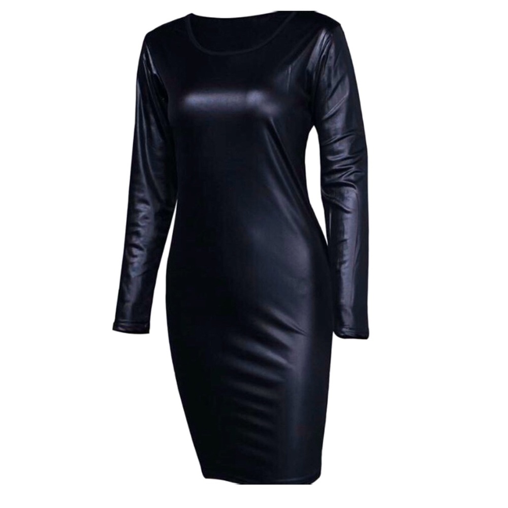 Faux Leather Dress
